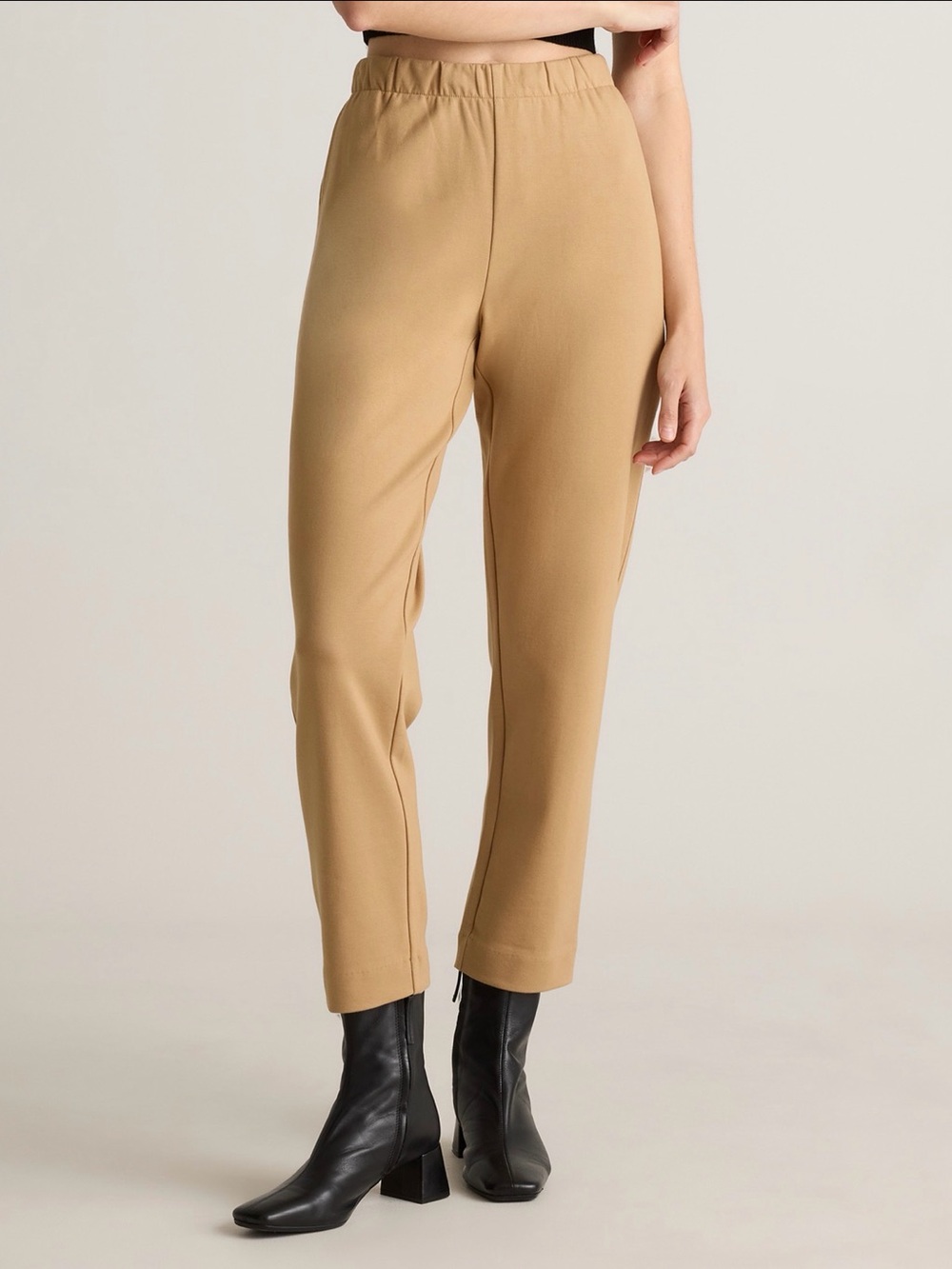 Quince Organic Cotton Double Knit Straight Pants Sz Small Sophisticated Comfort